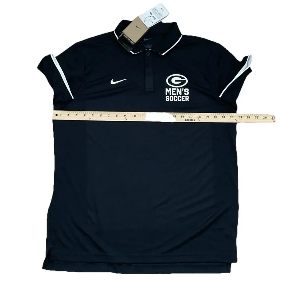 Nike UGA Bulldogs Men’s Soccer Polo Black Dry-Fit UPF 40+ CW3415-010 NWT Size L